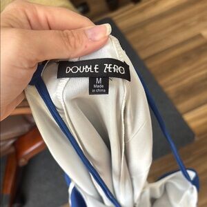 Double Zero Elegant Blue and Cream Dress